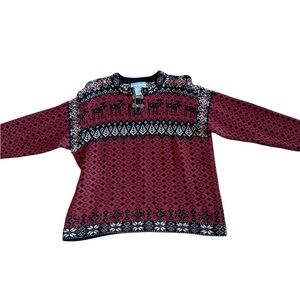 Red and Black Patterned Sweater